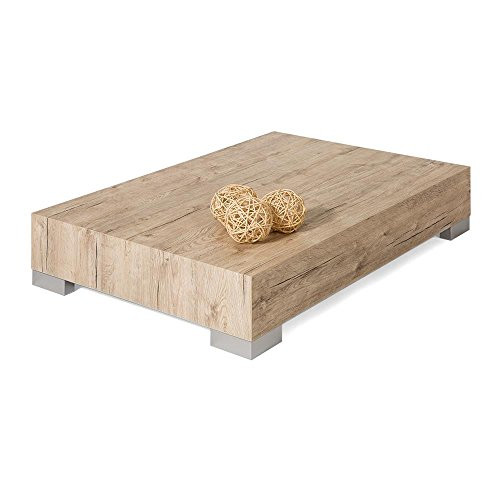 Mobili Fiver, iCube 90, Coffee Table, Oak, Laminate-Finished/Brushed Stainless Steel, Made in Ita... | Amazon (US)