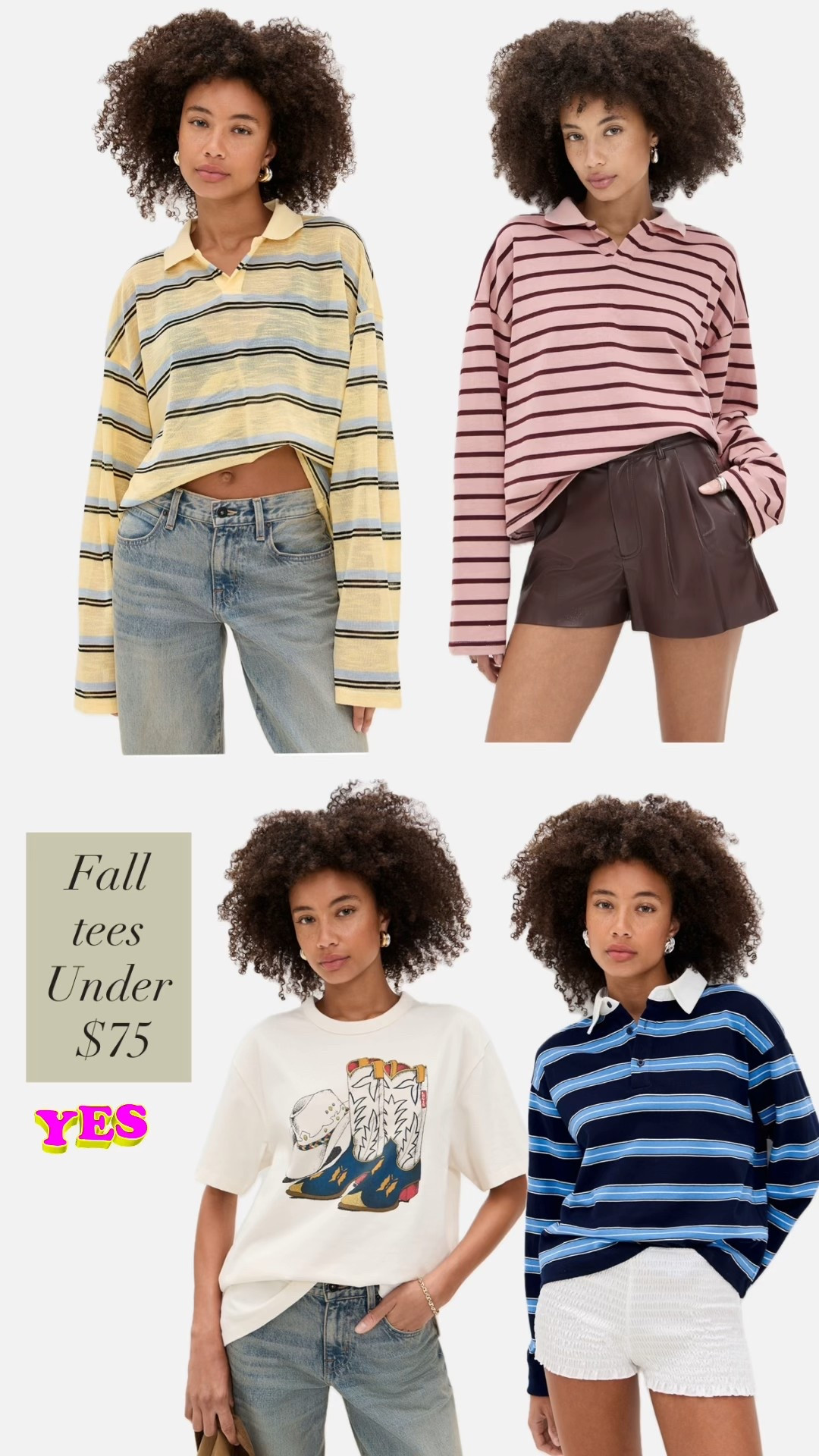 Fall rugby tops & cowboy boot tee for $75 and under — daily edit cover from Found by Em