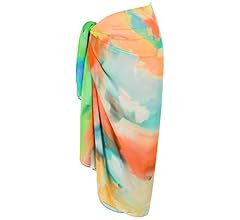 MissShorthair Womens Chiffon Beach Pareos Sarong Sheer Swimsuit Cover Ups Swimwear Bikini Wrap | Amazon (US)