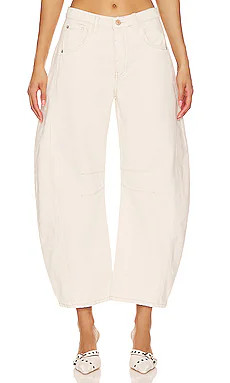 Free People x We The Free Good Luck Mid Rise Barrel in Milk from Revolve.com | Revolve Clothing (Global)