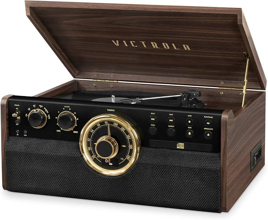Victrola The Empire Mid-Century 6-in-1 Turntable & Multimedia Center with Built-in Speakers – 3... | Amazon (US)