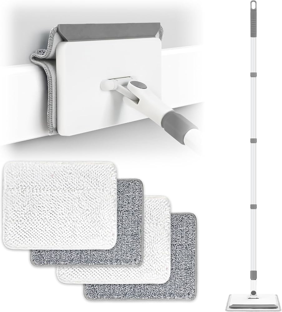 Baseboard Cleaner Tool with Handle, DELUX Baseboard Cleaner with Extendable Long Handle, 4 Reusab... | Amazon (US)