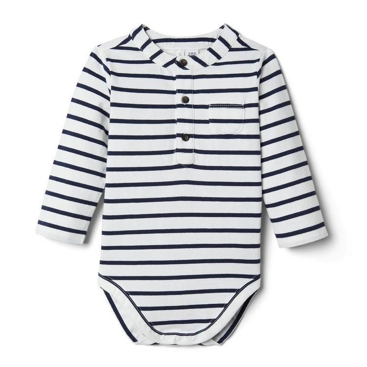 Baby Striped Henley Bodysuit | Janie and Jack