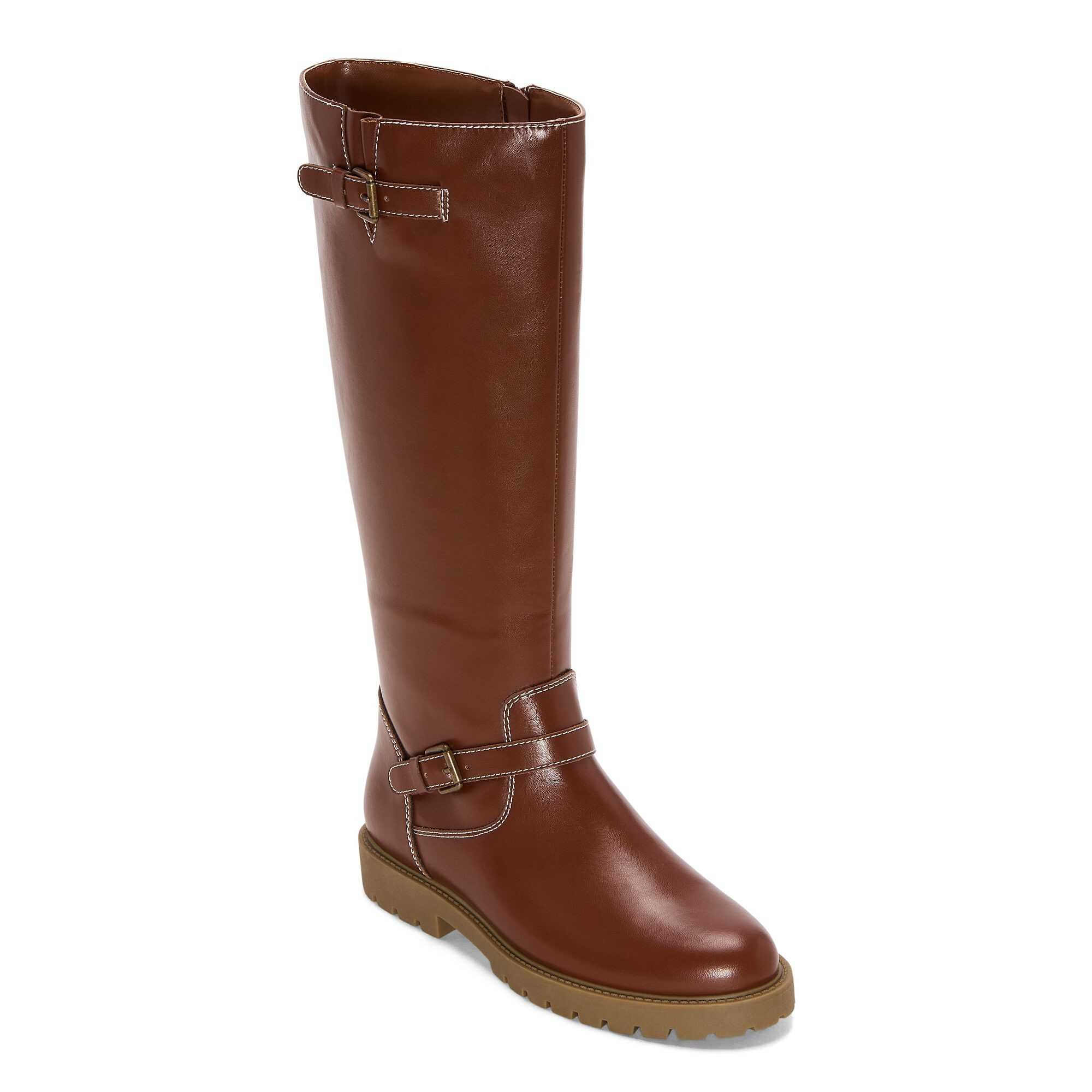 St. John's Bay Womens Hamilton Flat Heel Riding Boots, 8 1/2 Wide, Black | JCPenney