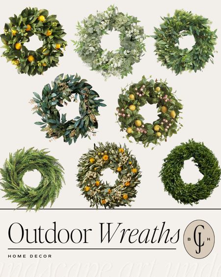 Gorgeous wreaths to give a pop of greenery to your outdoor decor. #homedecor #summer

#LTKhome