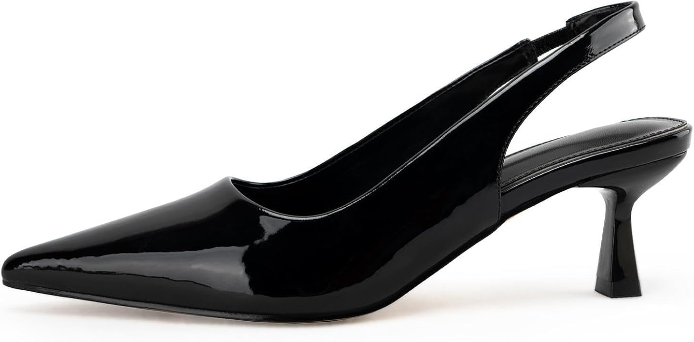 DREAMCIA Women's Pumps Slingback Heels Pointed Toe Sling Back Kitten Heels Women Metallic Slingba... | Amazon (US)