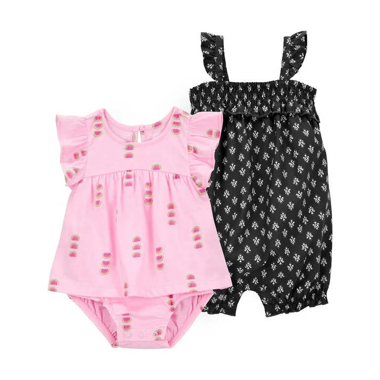 Carter's Child of Mine Baby Girl Dress and Romper, 2-Piece, Sizes 0/3-24 Months | Walmart (US)