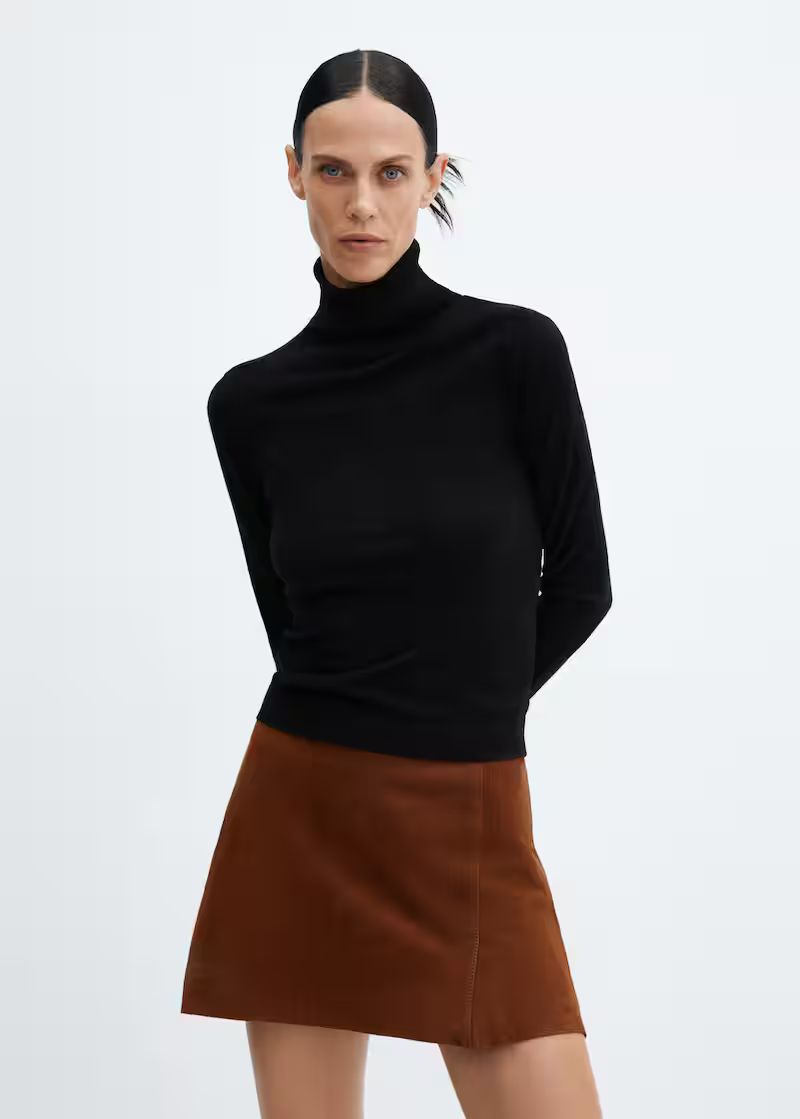 Fine-knit turtleneck sweater -  Women | Mango USA | MANGO (US)