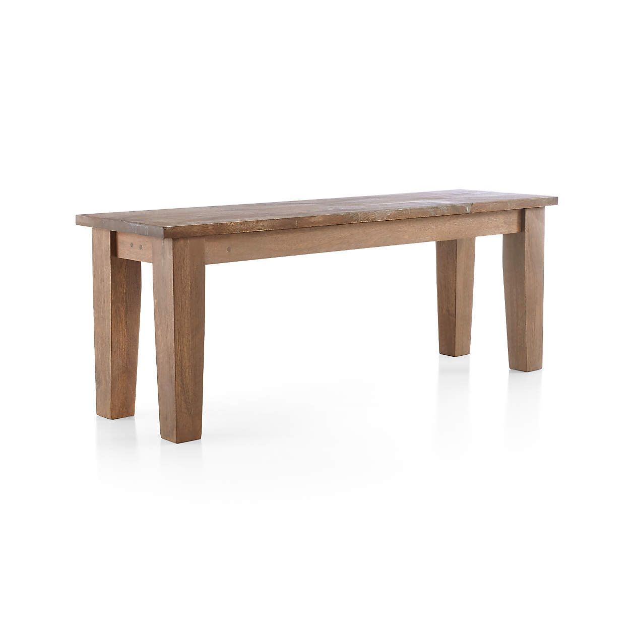 Basque 48" Light Brown Solid Wood Dining Bench | Crate & Barrel
