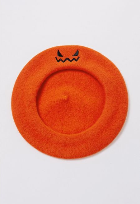 Wicked Pumpkin Beret Hat in Orange | Chicwish