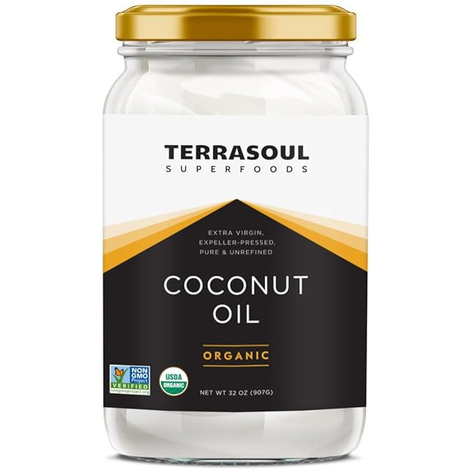 Terrasoul Superfoods Extra Virgin Organic Coconut Oil, 2 Pounds (Glass Jar) | Amazon (US)