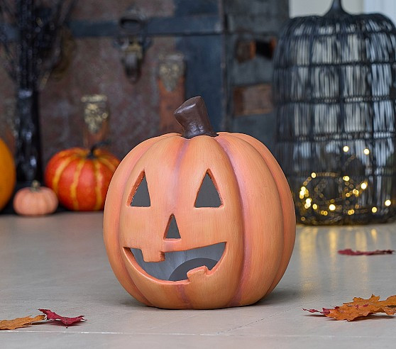 Light-Up Paper Mache Pumpkin | Pottery Barn Kids