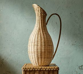 Woven Rattan Decor Pitcher | GreenRow