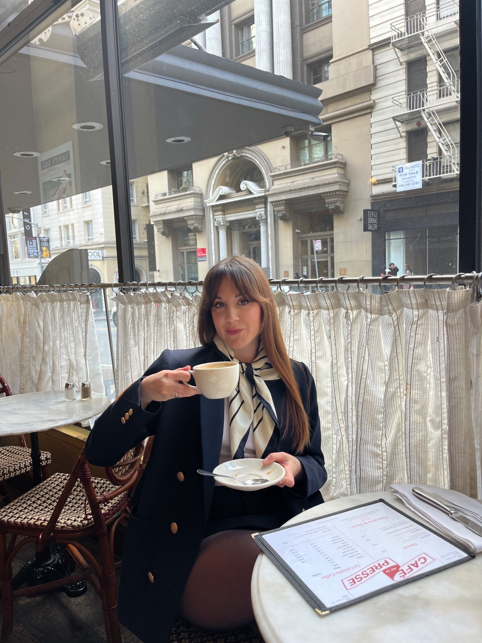 Just a French girl having a Parisian breakfast 🇫🇷☕️ 

.
.
.

#sfcoffeeshop #coffeeshop #frenchcoffeeshop #frenchcafe #sfcafe #frenchgirl #coffeetime #sanfrancisco  

#LTKStyleTip #LTKSaleAlert #LTKSeasonal