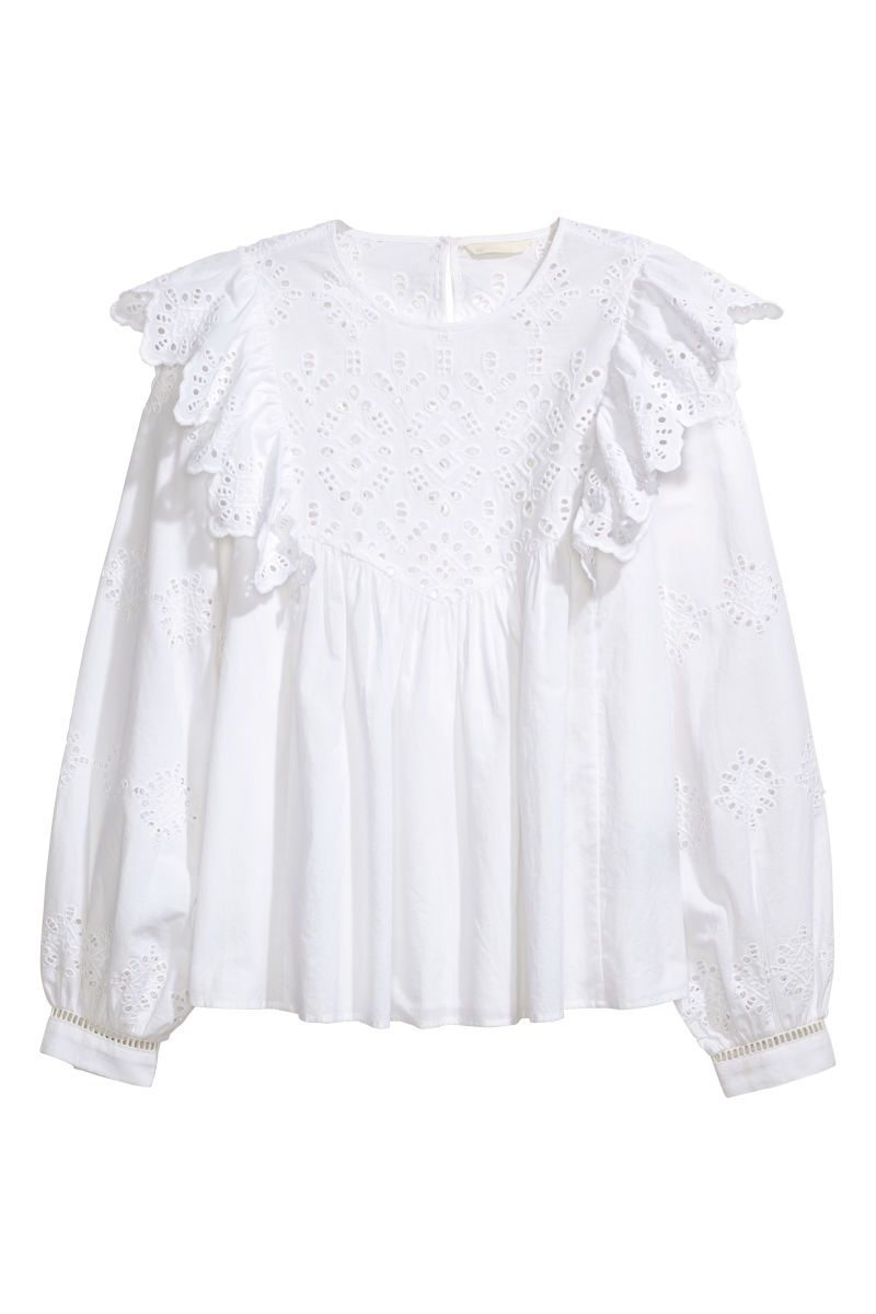 H&M Blouse with Eyelet Embroidery $29.99 | H&M (US)
