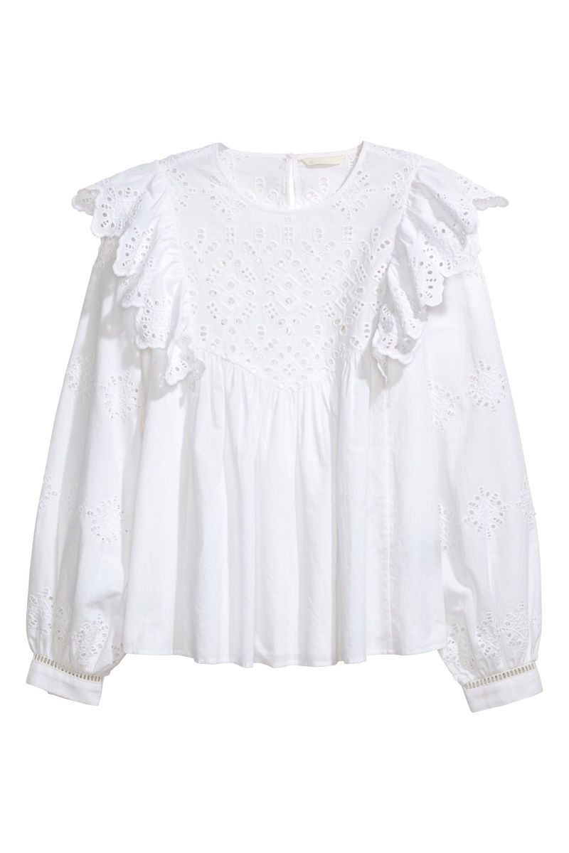 H&M Blouse with Eyelet Embroidery $34.99 | H&M (US)