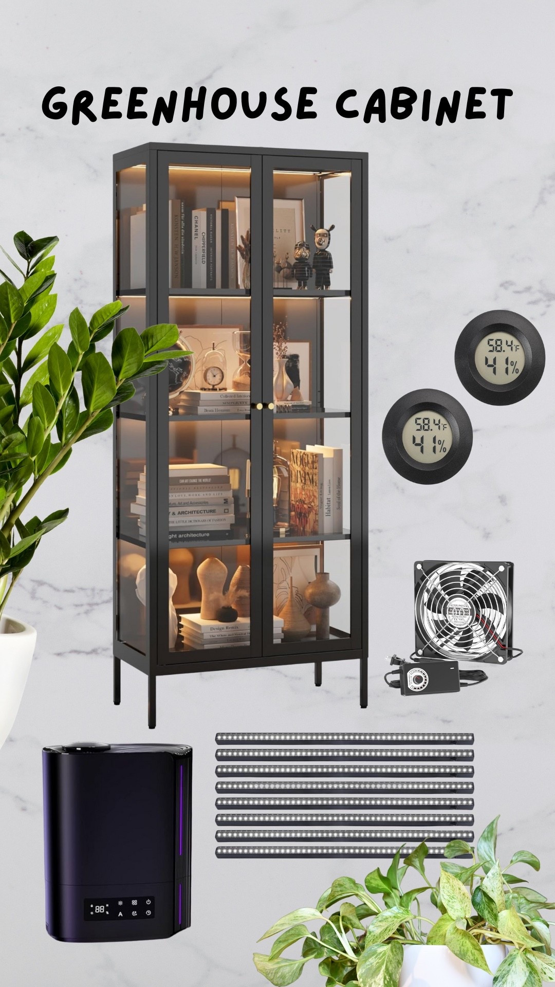 My greenhouse cabinet is in full swing now that I’ve had it for a few weeks! Wanted to share the supplies again here  

#LTKHome #LTKSeasonal