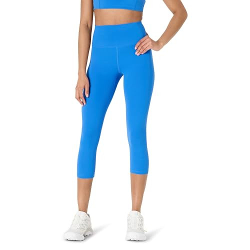 Amazon Essentials Women's Active FormFlex Buttery Soft High Waist Capri Yoga Workout Leggings, Ocean Blue, Large | Amazon (US)