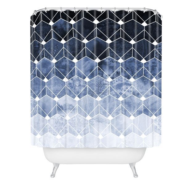 Blue Hexagons and Diamonds Shower Curtain Blue - Deny Designs | Target