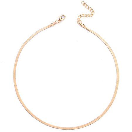 AkoaDa Chic Flat Snake Bone Herringbone Chain Necklace Choker Gold Silver Jewelry Women Jewelry Gift | Walmart (US)