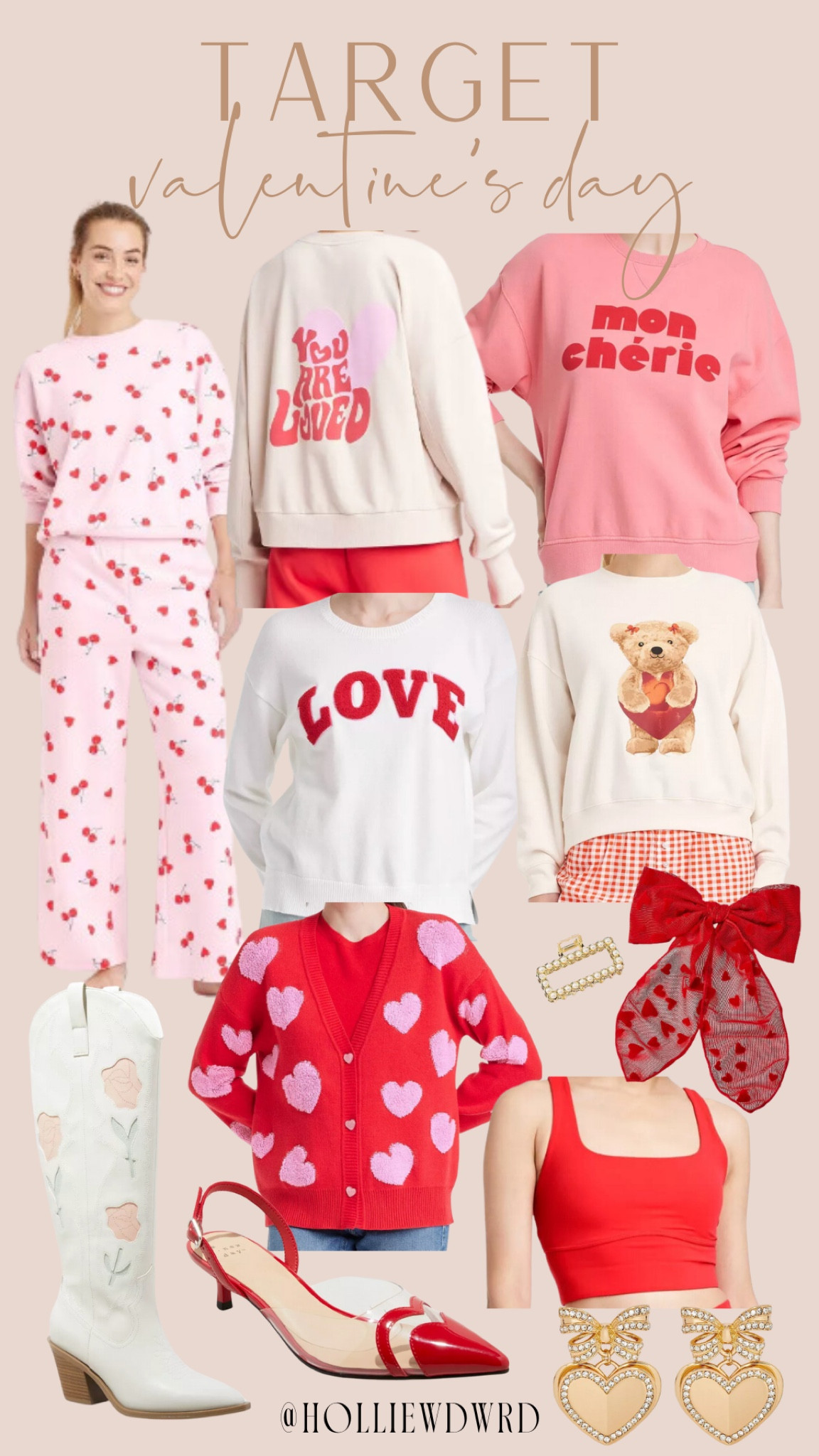 Target Valentine’s Day favorites ❤️🩷

Target style. Target fashion. Affordable. Trending. Best sellers. Matching set. Cherries. Pink and red. Feminine. Girly. Hearts. Teddy bear. Graphic sweatshirts. Heels. Cowgirl boots  

#LTKStyleTip #LTKFindsUnder100 #LTKSeasonal
