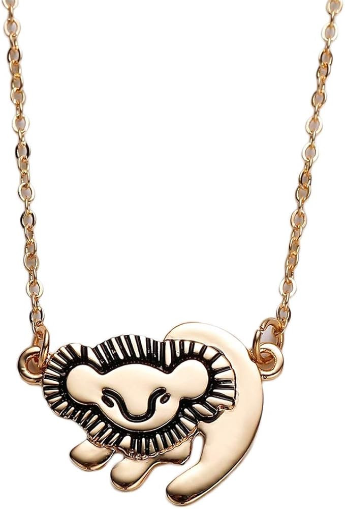 HANRESHE Lion King Necklace Pendant Trendy Jewelry Initial Gold Chain Gift Women Custom Name Neck... | Amazon (US)