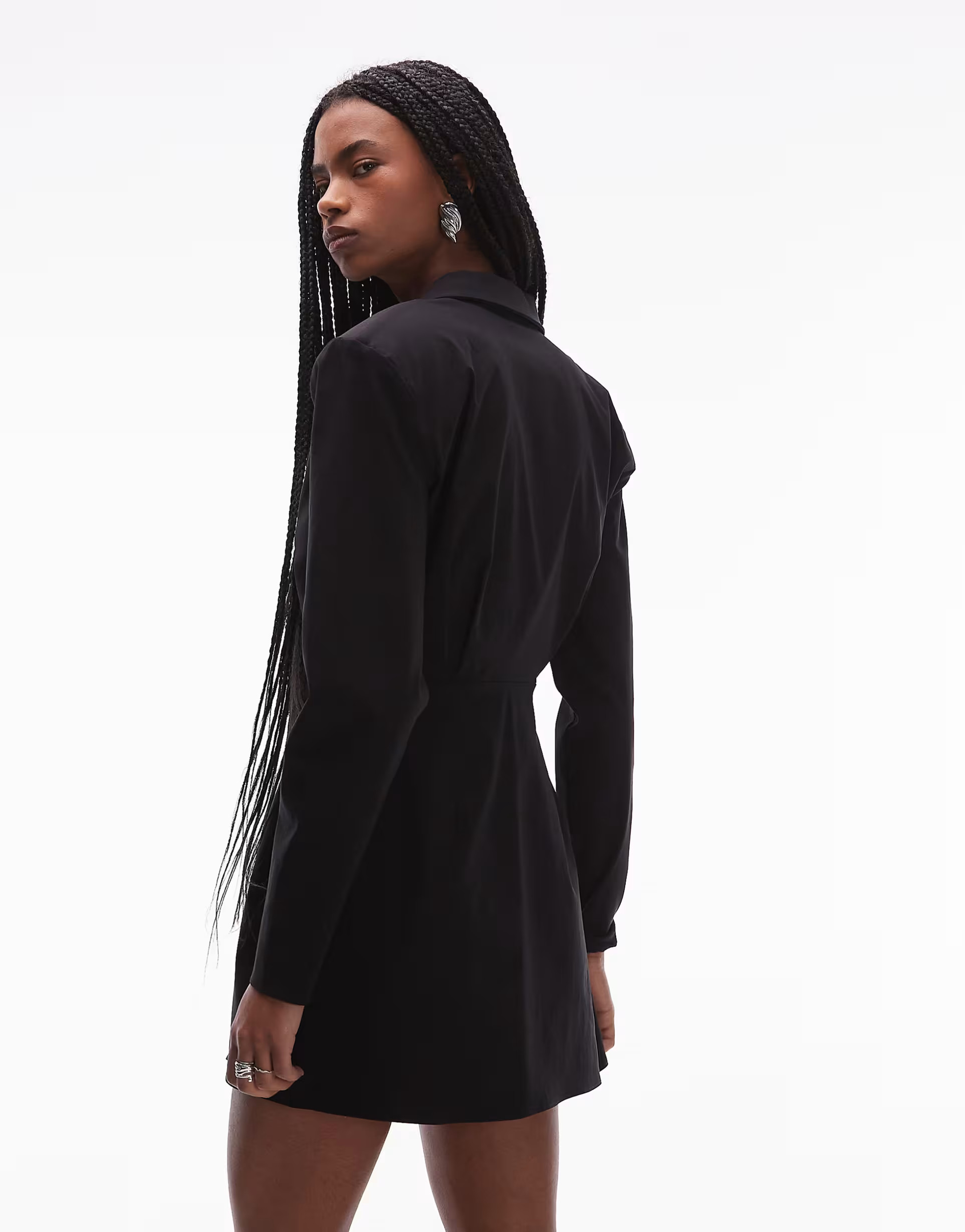 ASOS DESIGN cinched blazer mini dress in black | ASOS | ASOS (Global)