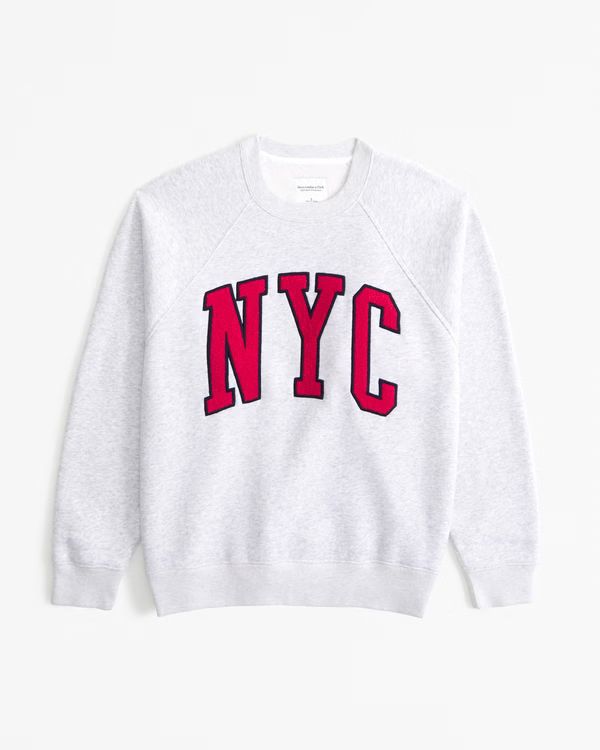 New York Chenille Graphic Vintage Sunday Crew | Abercrombie & Fitch (US)
