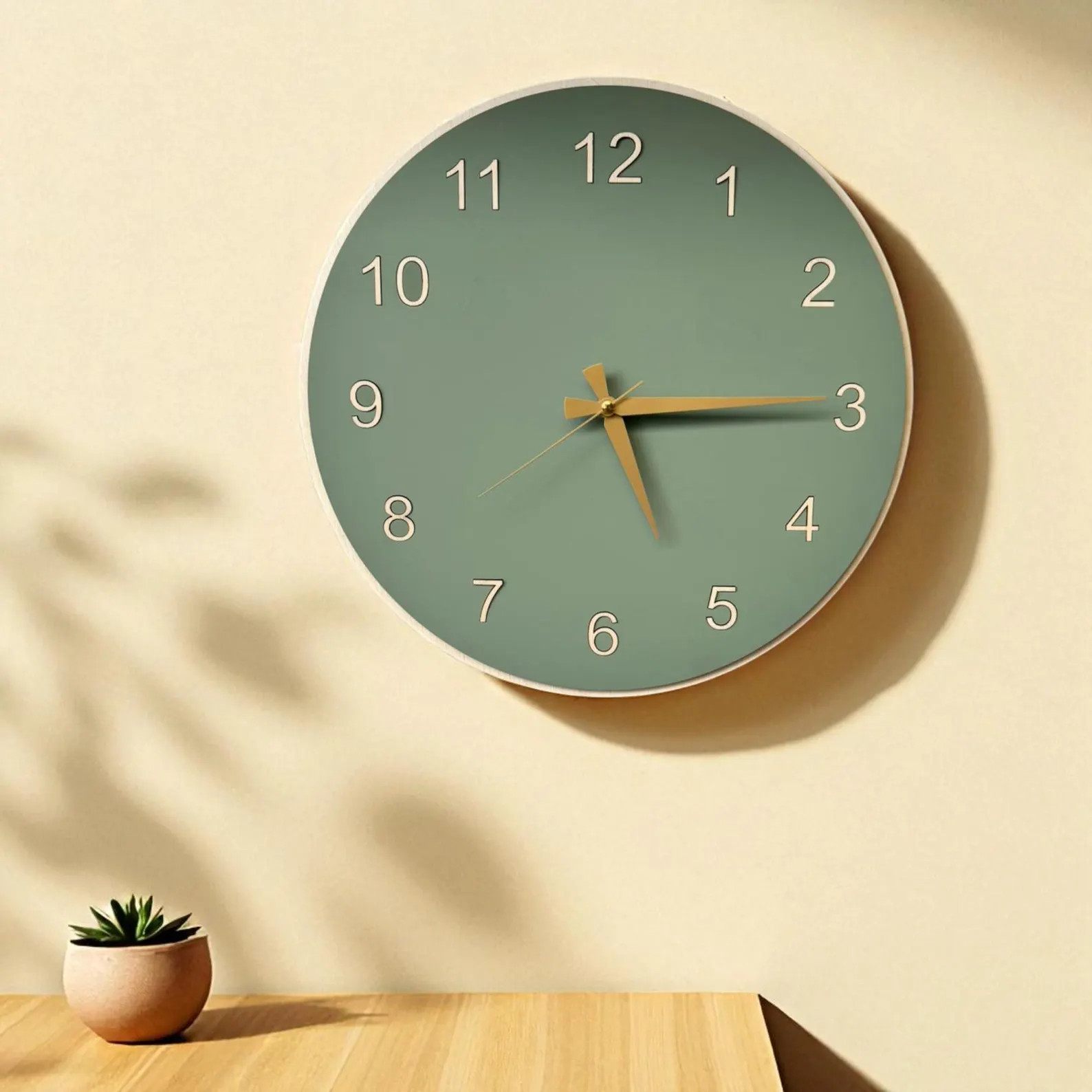 Wooden Wall Clock, Minimalist Scandinavian Wall Clock, Modern Rustic Clock, Housewarming Gift,mid... | Etsy (US)