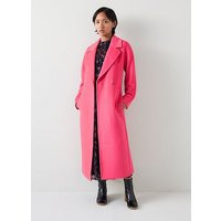 Frances Petite Pink Maxi Wool Coat, Pink | L.K. Bennett (UK)
