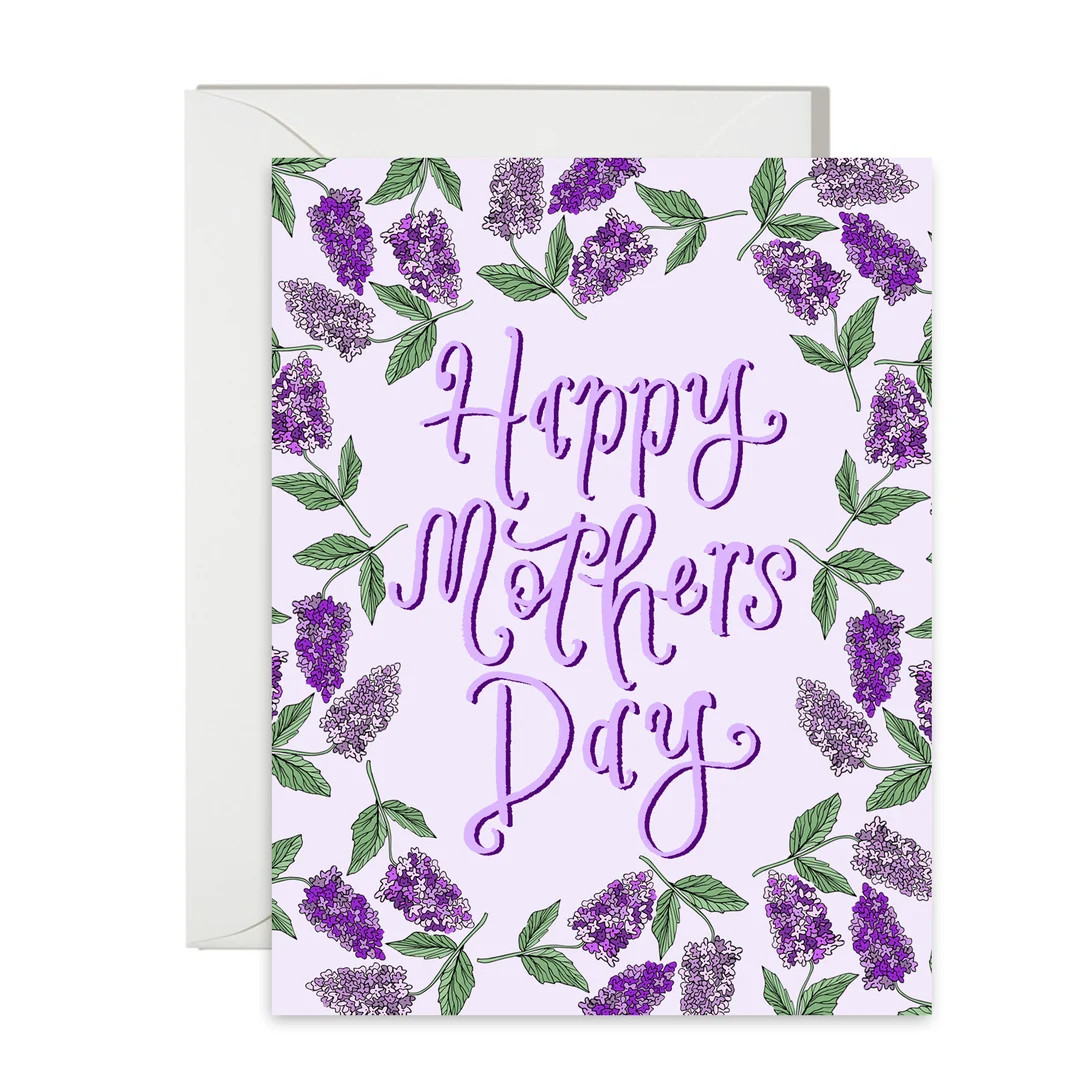 Happy Mothers Day - Lilacs - Purple Flowers - Mothers Day - Love - Greeting Card - A-2 Single Car... | Etsy (US)