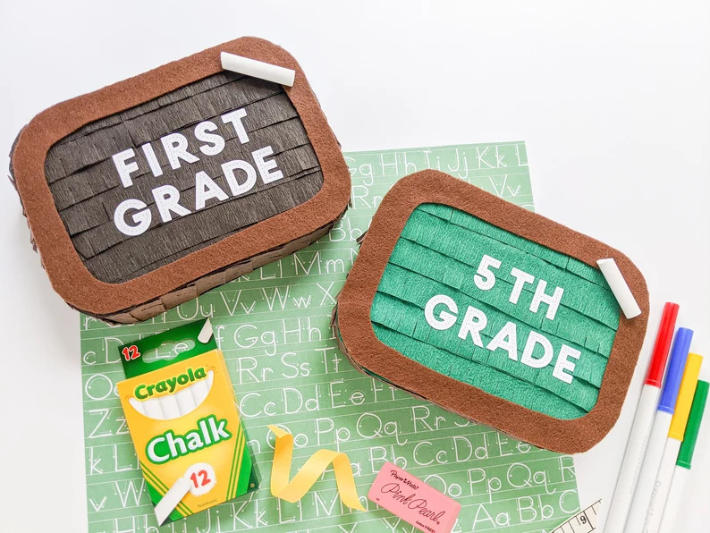 Grade level chalkboard mini pinata | first day of school gift, back to school party, teacher appr... | Etsy (US)