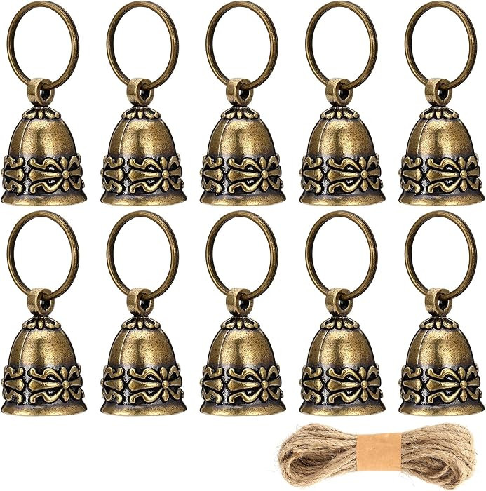 10 Pcs Small Pure Copper Bells, Handmade Vintage Brass Hanging Craft Bells, Craft Bell for Door, ... | Amazon (US)