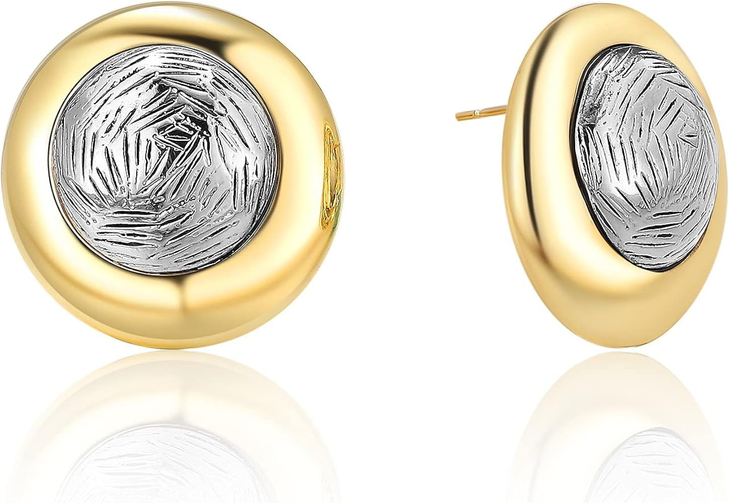 Mytys Fashion Earrings for Women Girls- Irregular Square Geometric Flower Stud Earrings-14k Gold/... | Amazon (US)