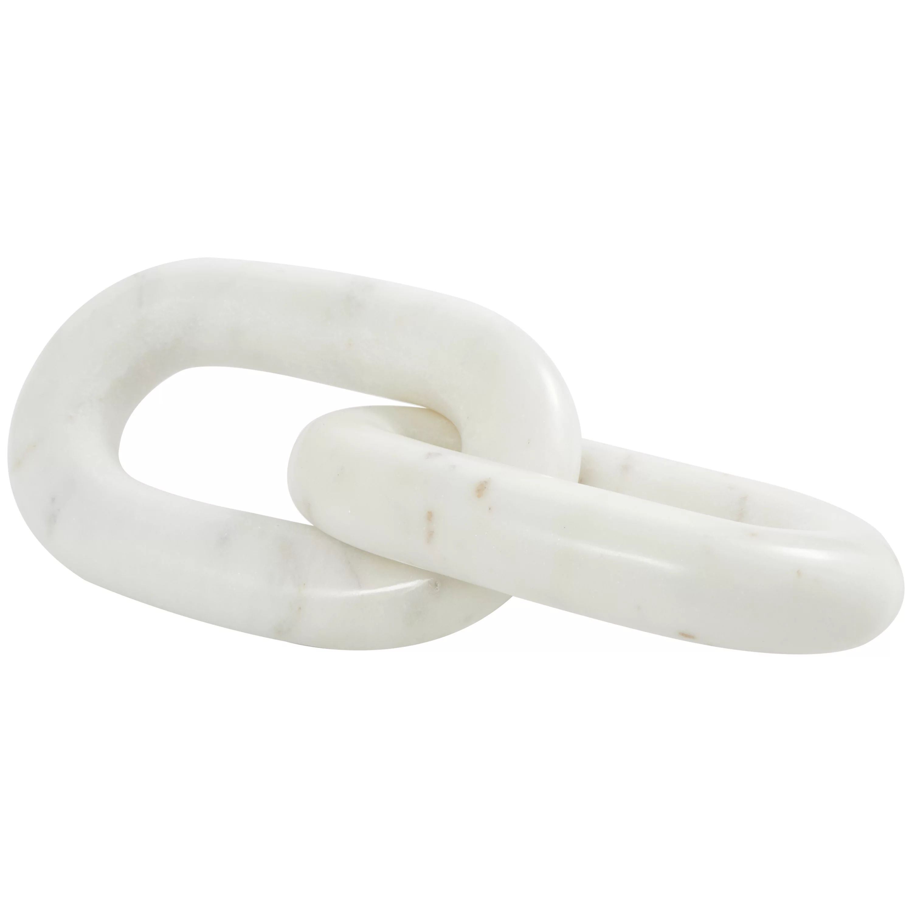 9" x 2" White Marble Geometric 2 Link Chain Sculpture, by DecMode | Walmart (US)