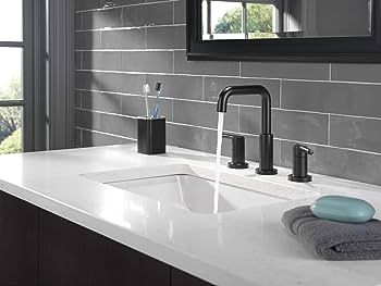 Delta Faucet Nicoli Widespread Bathroom Faucet 3 Hole, Matte Black Bathroom Faucet, Bathroom Sink... | Amazon (US)