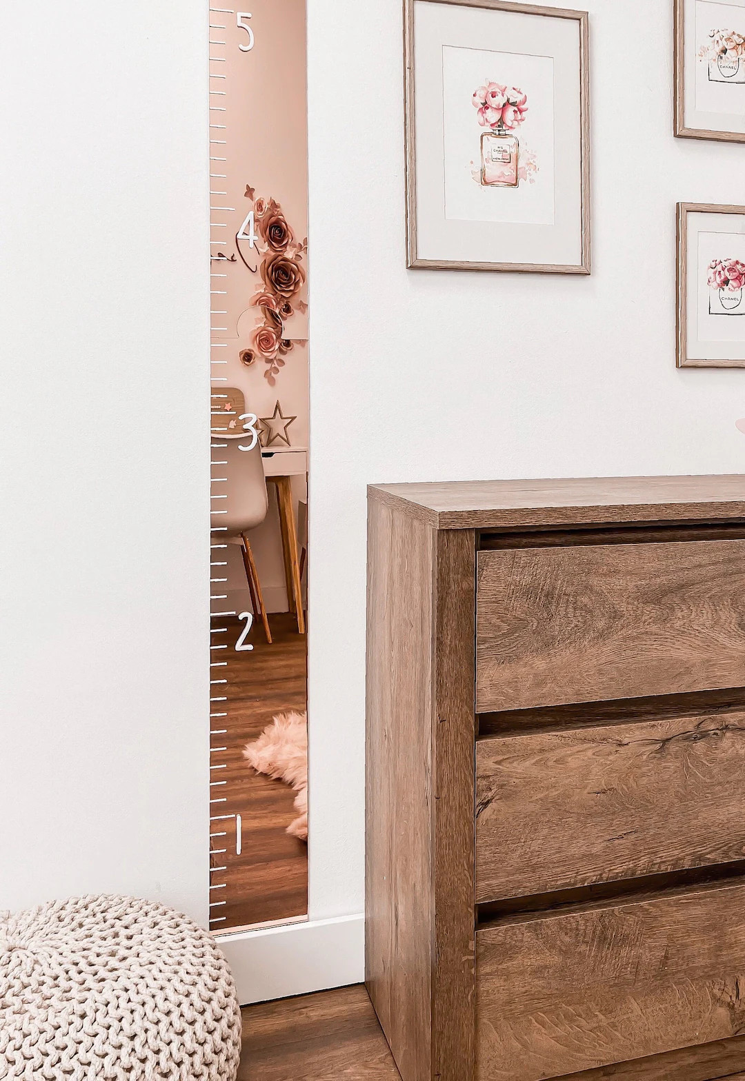 Growth Chart Kids 3D Growth Chart Ruler Rose Gold Mirror Growth Chart Nursery Decor Signs Playroo... | Etsy (US)