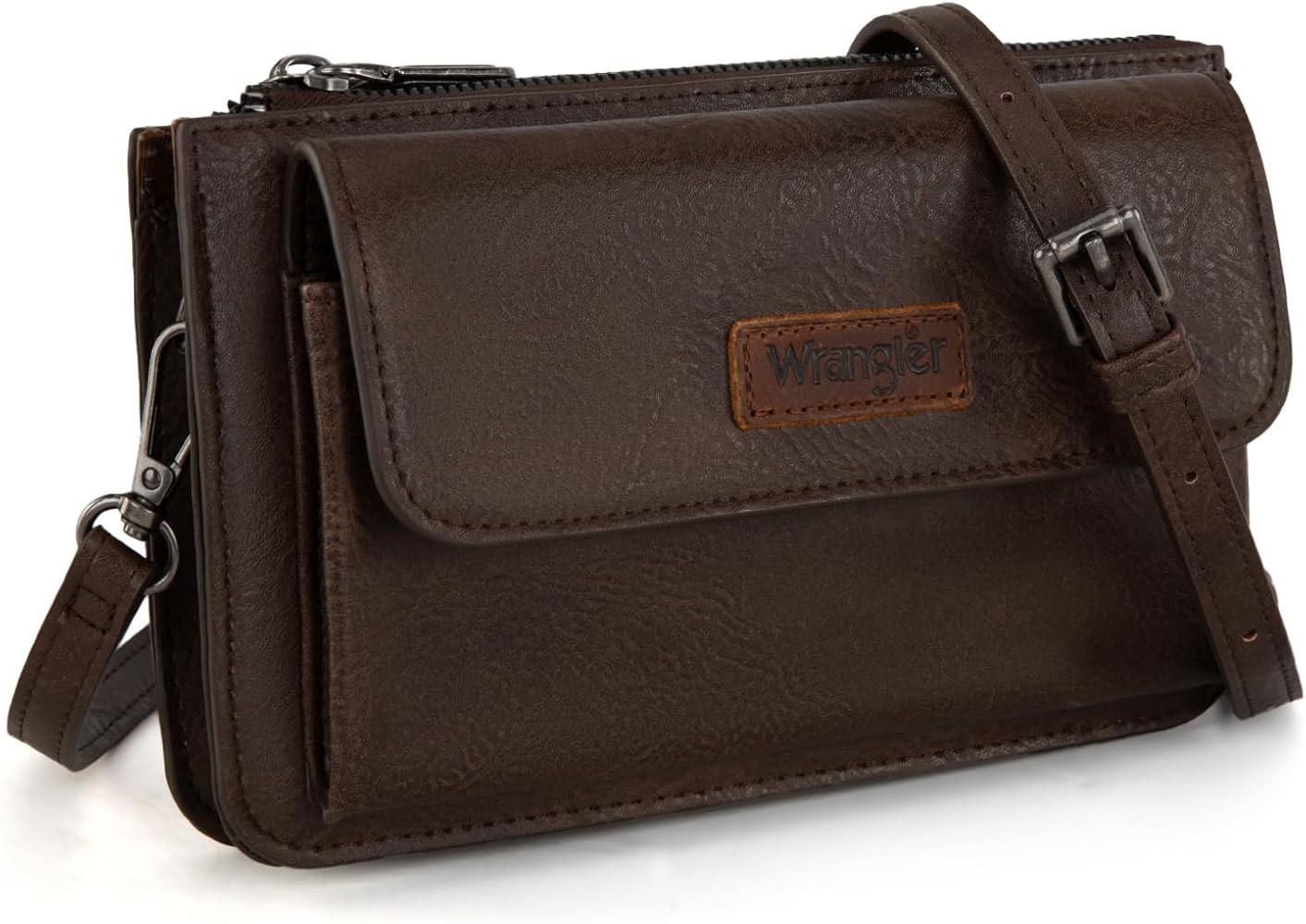 Wrangler RFID Crossbody Wallet Purse Vegan Leather Small Purses for Women with Phone Pocket and A... | Amazon (US)