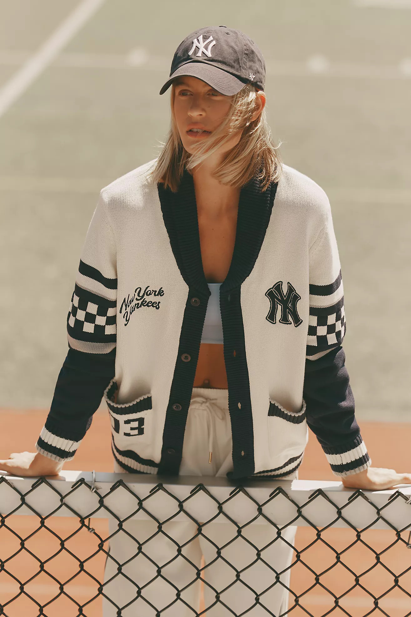 The Wild Collective x Anthro NY Yankees MLB Cotton Cardigan Sweater | Anthropologie (US)