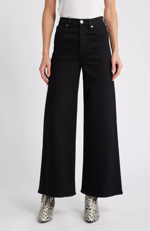 rag & bone Flexi Sofie High Waist Ankle Wide Leg Jeans in Black at Nordstrom, Size 25 | Nordstrom