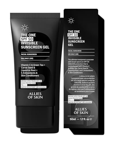 Allies of Skin Daily Face Sunscreen SPF 50 | Zero White Cast Lightweight Gel Formula | Dermatologist Tested Under Makeup Primer| Water-Resistant & PA++++ Broad Spectrum UVA/UVB (1.7 oz) | Amazon (US)