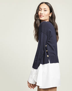 Beri Mixed-Media Pullover | Veronica Beard