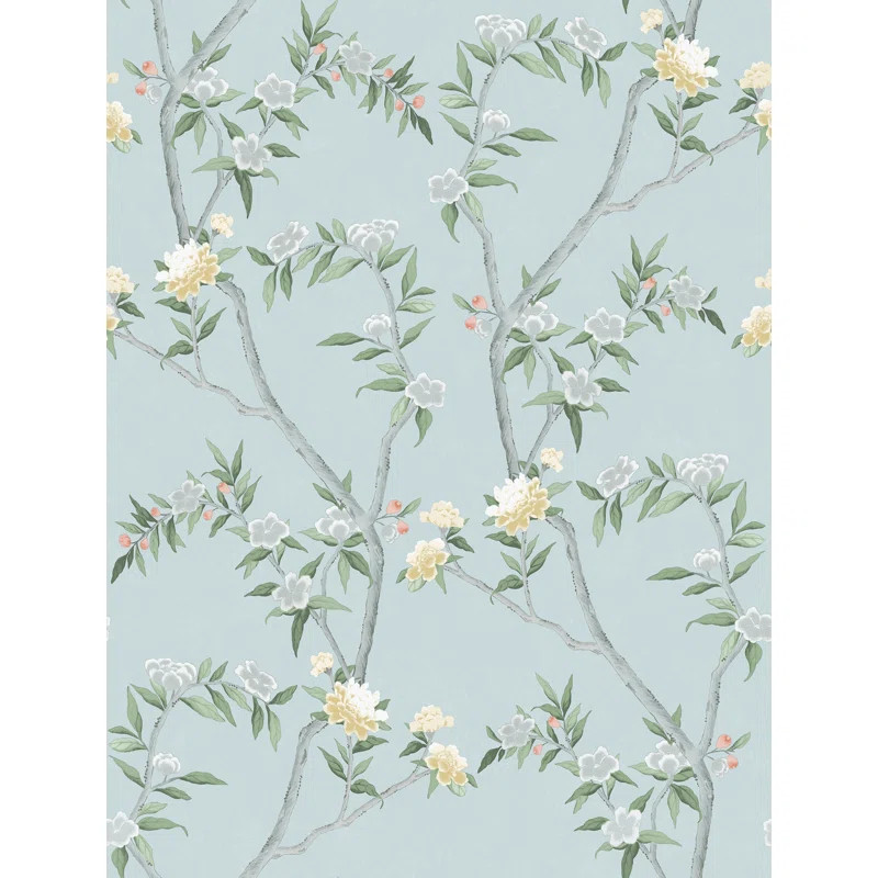 Spring Blossom Chinoiserie Floral Vine 33' L x 21" W Wallpaper Roll | Wayfair North America