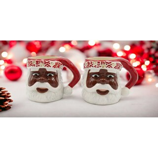 kevinsgiftshoppe Ceramic African American Set Of 2 Santa Mug, Home Décor, Gift for Her, Gift for... | Michaels Stores