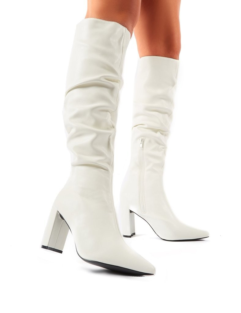 Mine Knee High Boots in White | Public Desire (US & CA)