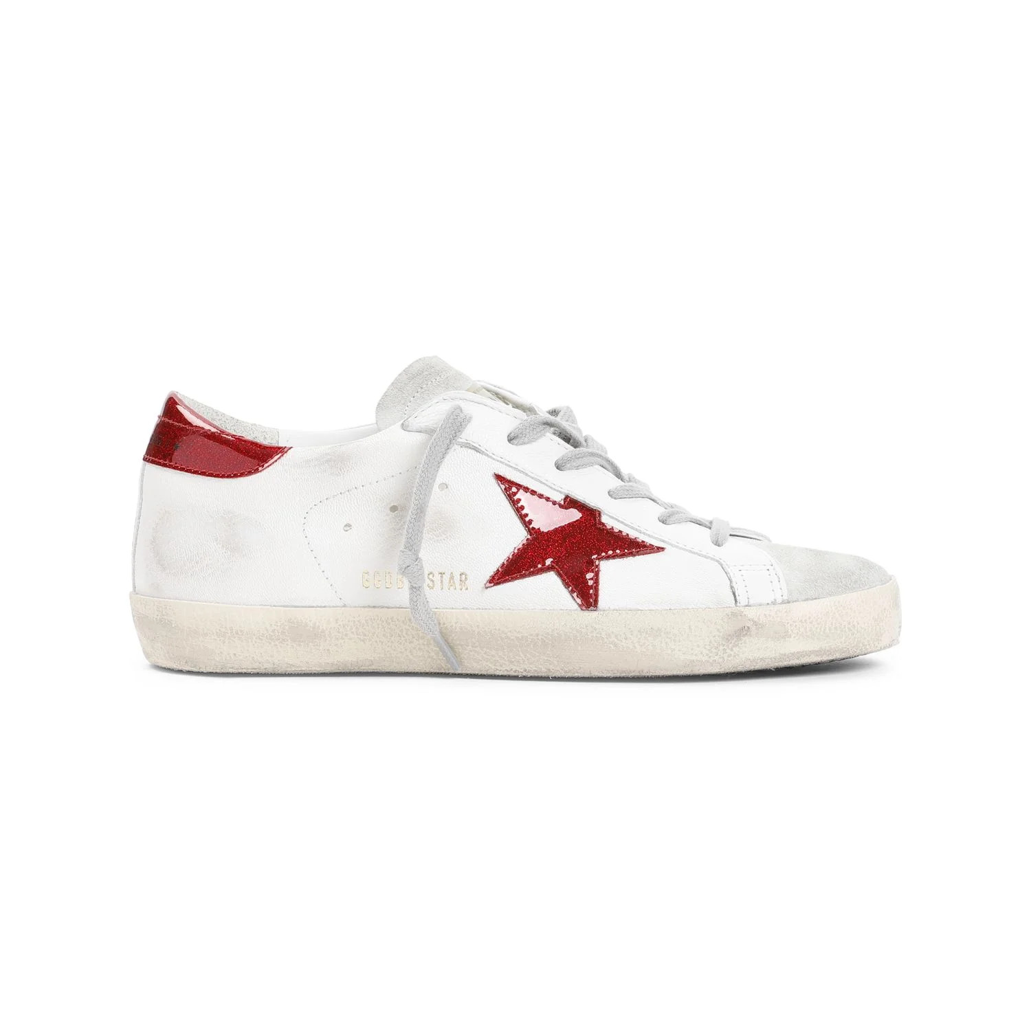 Golden Goose Women's Super-Star Sneaker in White/Red/Ice | Size 41 | GWF00101F00611611350 | LOZURI