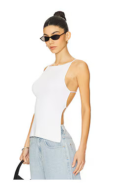 WeWoreWhat High Straight Neck Top in Classic White from Revolve.com | Revolve Clothing (Global)
