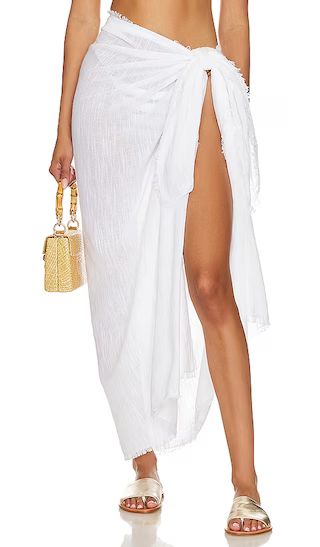 Textured Beach Wrap in White | Revolve Clothing (Global)
