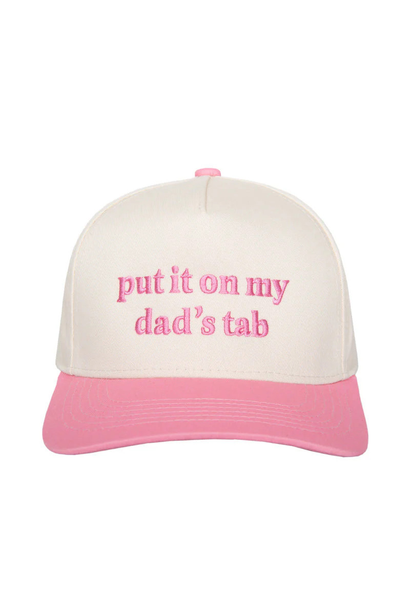 Put It On My Dad's Tab Vintage Hat Pink and Tan | Katydid.com
