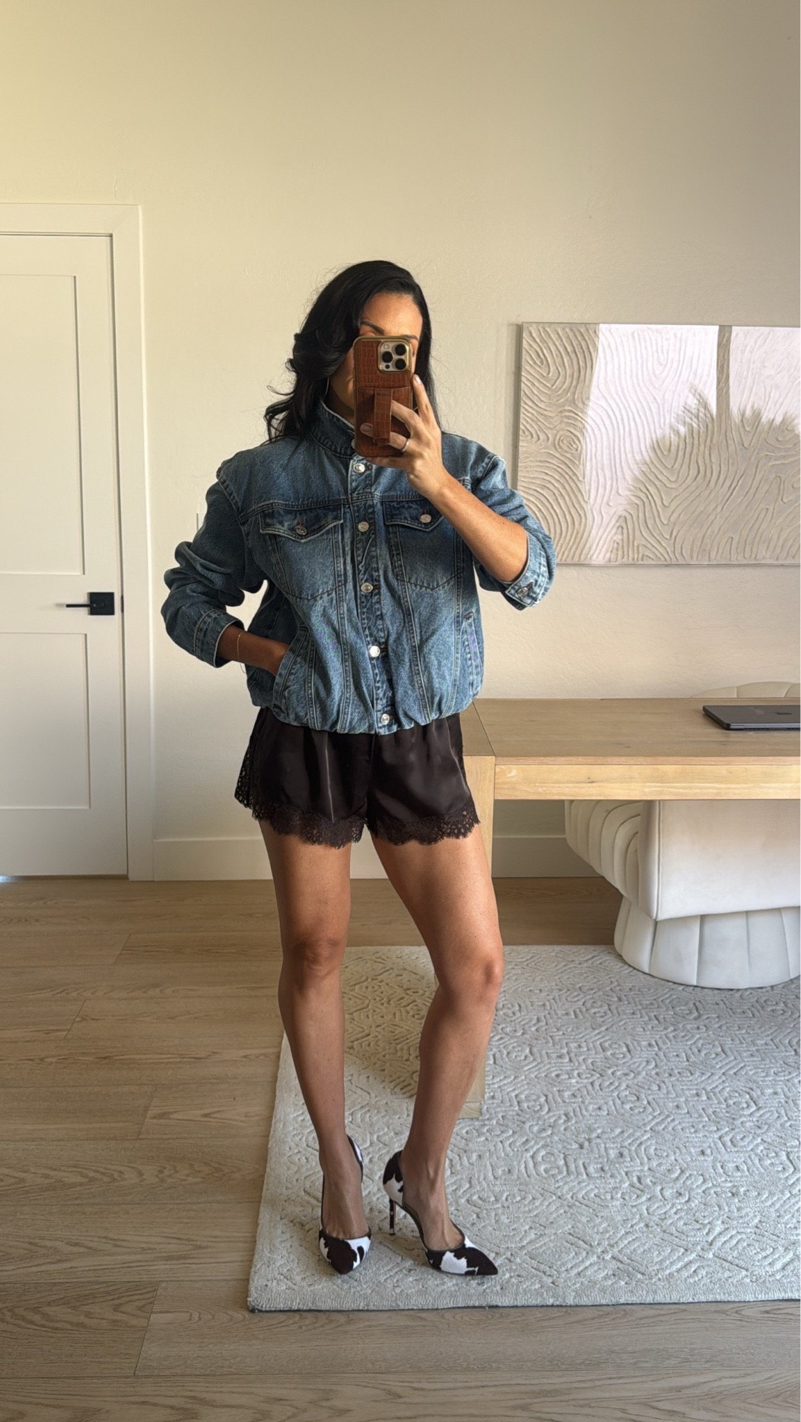 Consider @macys your go-to place for amazing jackets! I am in a size XS in this denim funnel neck jacket 
Shorts @Aritzia size small 
@macys heels

#LTKSeasonal #LTKootd #LTKgrwm
